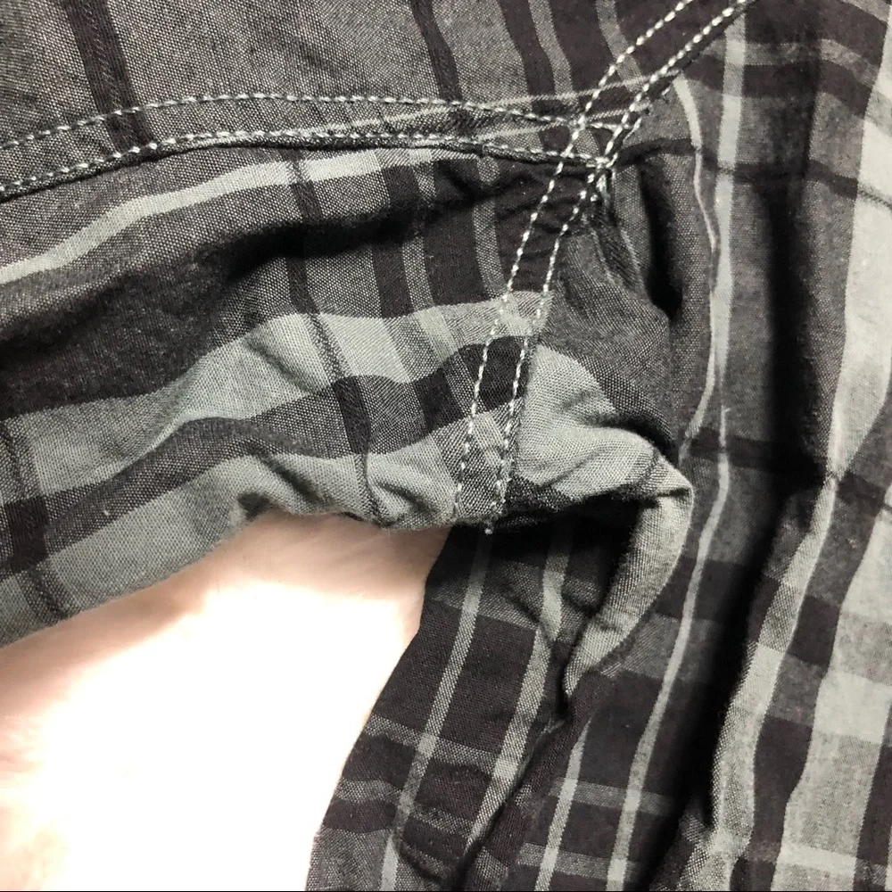 Black Brand Slim Fit Green & Black Plaid Oxford size XXL - Picture 12 of 13